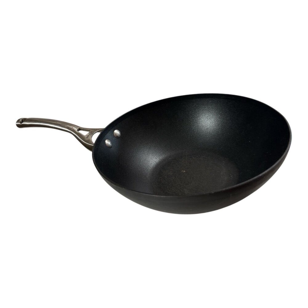 Vintage Calaphon Commercial 10” Hard Anodized Stir Fry Wok Pan Model 165 USA